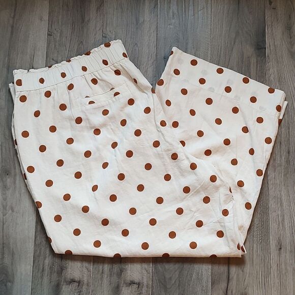 New With Tag Penningtons Size 5X Dotted Linen‎ Blend Wide-Leg Pull-On Pant - Picture 8 of 12